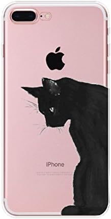 iPhone 8 Plus Case, Txibi Fashion Lovely Cat Design Flexible TPU Slim Phone Protect Case Cover for iPhone 8 Plus 5.5 Inch (D)