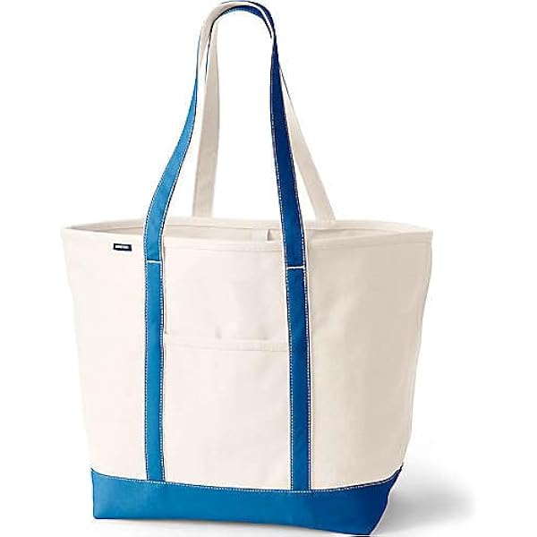 Amazon.com: Lands' End Solid Zip Top Canvas Tote Black/black