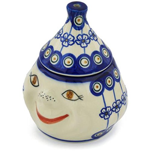 Click Here to See More Images Ceramika Bona H8079G Polish Pottery Ceramic Garlic Jar Hand Painted, 7-Inch