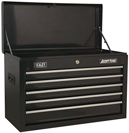 Sealey Ap225B Topchest 5 Drawer With Ball Bearing Runners - Black, White, 660mm x 305mm x 430mm