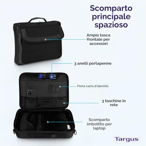 Classic TAR300 - Borsa per notebook con schermo da 15,6”, colore: nero