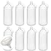 Squeeze Bottle Set [8-pack] with Bonus Funnel, Chalkboard Labels and Pen | Plastic Squirt Bottles with Cap for Sauce / Condiment Dispenser [16oz] by Prep Naturals
