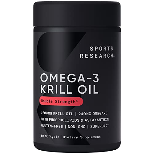 Sports Research Krill Oil Supplement with EPA & DHA Omega 3