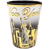 New York City Gold Skyline Designed Souvenir Shot Glass