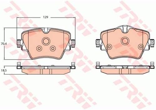 Replacement TRW Front Brake Pads (Full set for Front Axle) GDB2098