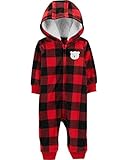 Carter's Baby Boys' One Piece Fleece Jumpsuit Buffalo Check, 18 Months