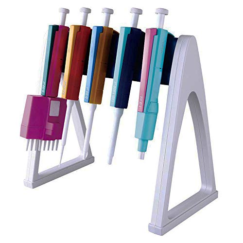 Lab Linear Pipettor Stand Rack, Hold Up 6 Micropipettes, Premium Engineering Plastic Polymer, Excellent Chemical Reagent Corrosion Resistance