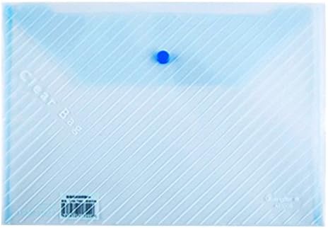 Kxtffeect 20Pcs Transparent Plastic File Holder, Envelopes with Snap Button Closure A4 Letter Size Envelope Folder, Office Supplies File Folders for School and Office (Blue)