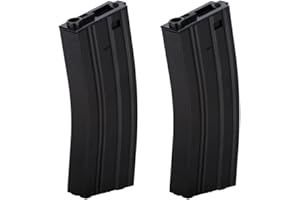 Lancer Tactical Full Metal Steel M4/M16 300 Round High Capacity AEG Airsoft Magazine Clip (Black/Pack of 2)