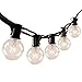 Grezea Globe String Lights G40 25Ft with 25+2 Clear Bulbs Patio Lights for Indoor Outdoor Commercial Decor Camper Party Wedding Christmas Garden Backyard Balcony Deck Yard Pergola Gazebo, Black