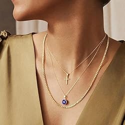 ASCOMY Cross Necklace for Women | 14K Gold Plated