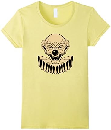 Womens Angry Scary Clown T-Shirt Halloween Small Lemon