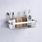 KES Solid SUS 304 Stainless Steel Shower Caddy Bath Basket Storage Shelf Hanging Organizer Rustproof Wall Mount, Brushed Finish, BSC201-2