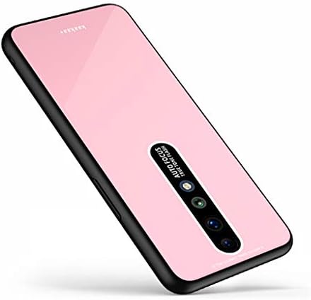 UBERANT Oppo Reno Z Case, Soft TPU Bumper & Tempered Glass Back Scratch Resistant Shockproof Protective Case for Oppo Reno Z - Pink