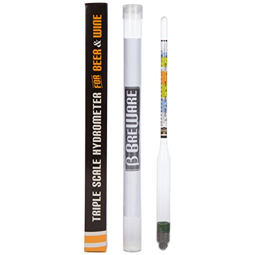 Home Brew Triple Scale Hydrometer for Beer, Wine, Cider and Mead Highly