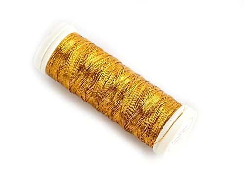 Ariadna Metallic Embroidery Thread Silva 273yd / 250m Cross Stitch Bobbin Lace Machine Embroidery Handmade 200 dtex (Gold)
