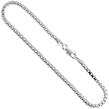 Sterling Silver BOX Chain Necklaces & Bracelets 2.2mm Square Cut Nickel Free Italy, sizes 7 - 30 inch