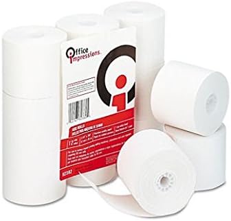 Office Impressions Calculator Plain Paper Rolls, 2.25 Inches Width x 150 Feet Length, White, 12 per Pack (82382)