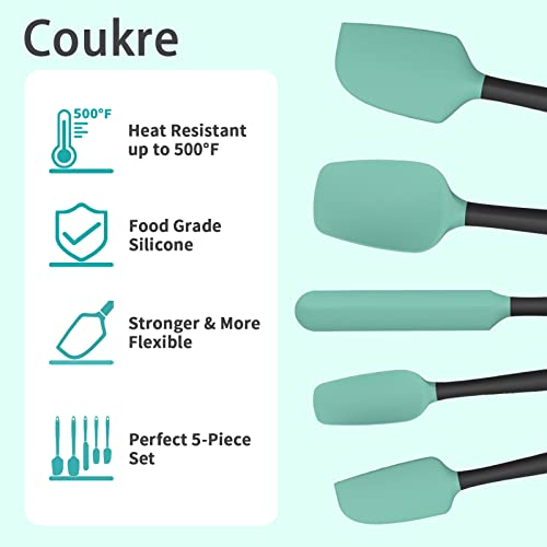 Silicone Spatula Set of 5,High Temperature Resistant, Food Grade Silicone, Dishwasher Safe, for
