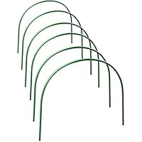 Yugust Greenhouse Hoops,4ft Flexible Long Steel with Plastic Coated Hoops,Grow Tunnel for Support Garden Row Covers Protecting Plants Outdoor,6pcs Set