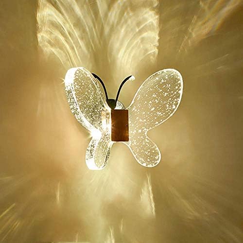 NIAI Modern Light Crystal Flush Ceiling Light Fitting With Chrome Backplate Crystal Butterfly Wall Lamp