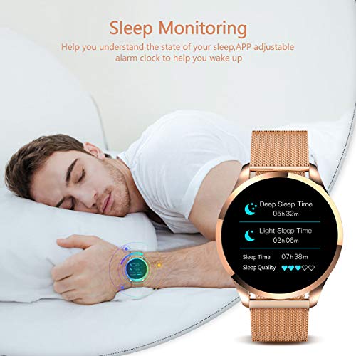 Smartwatch Mujer Hombre Impermeable Reloj Inteligente Monitores de Actividad Impermeable IP67 con Monitor de Sueño Pulsómetros Cuenta de Pasos Contador...