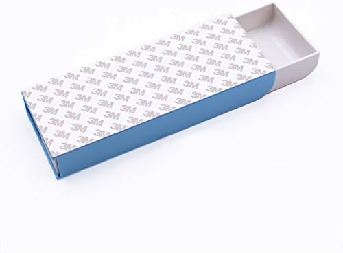 FeiZhu 1 Pack Self-Adhesive Pencil Box, Creative Removable Pen Holder, Invisible Under-Desk Storage Drawer(White&amp;Blue)