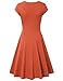 Laksmi Elegant Dresses, Womens Casual Dress A Line Cap Sleeve V Neck Medium, Orange