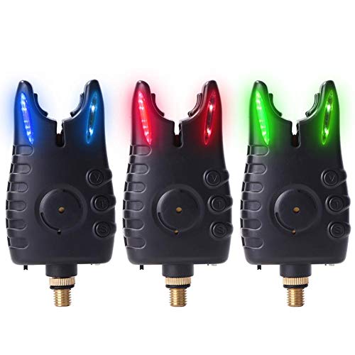 Vakind 3PCS Wireless Fishing Bissanzeiger Angelalarm Empfänger Set Bissanzeiger LED Alarmanzeige Digital Fishing Alarm – Bild 3