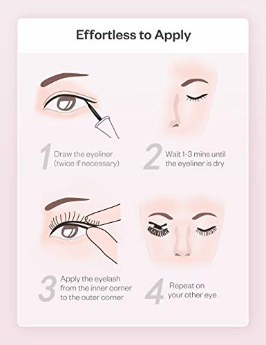 Anjou Magnetic Eyelashes and Eyeliner Kit, 3-Pair Eyelashes Set No Glue Needed, Regular Wispies & Demi Wispies with Scissors Tweezers for Natural Look/Wedding/Party