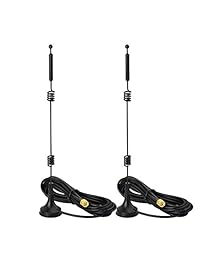 Bingfu   Antena de doble banda WiFi 2,4 GHz, 5 GHz, 5,8 GHz, 9 dBi, base magnética, RP SMA macho, 2 unidades, compatible con router inalámbrico, extensor de señal WiFi, adaptador de red USB, tarjeta PCIe, cámara IP