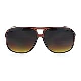 SA106 Oversize Large Thin Plastic Racer Mens Sport Sunglasses Brown