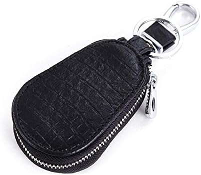 Key Ring Wallet Unisex 2 Layer Leather Zipper Design Car Key Holder Keychain