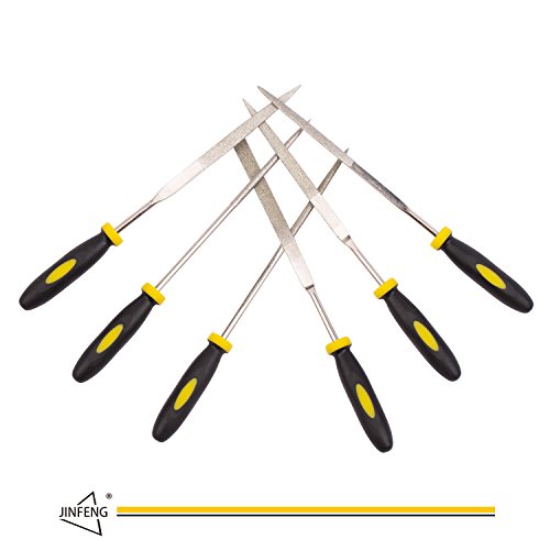 JinFeng Diamond Needle File Set(6 pcs 170 Grit Precision Steel File) Hand Metal Tools