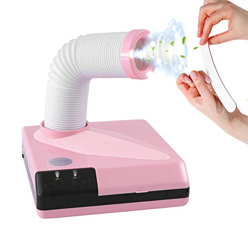Filfeel 2 in 1 Nail Dust Collector, 60W Strong Power Manicure Vacuum Suction Cleaner Machine for Salon UV Gel Acrylic Art Pedicure Tools(Pink)