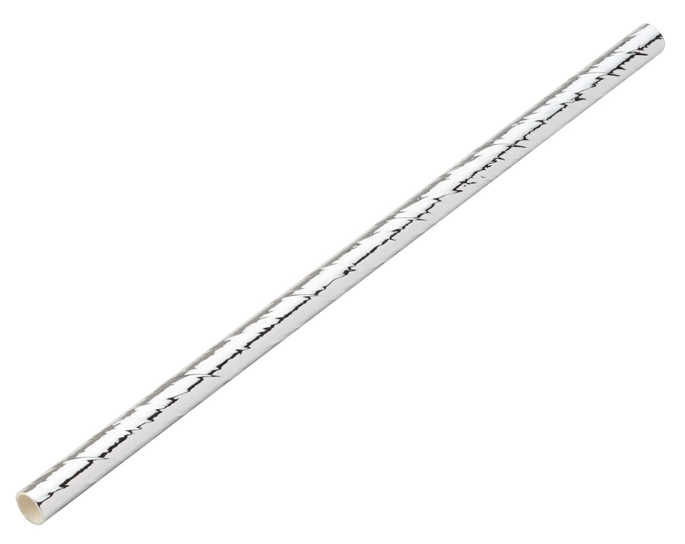 Utopia F90122 Paper Silver Cocktail Straw 5.5" (14cm) 5mm Bore Pack of 24