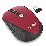 Wireless Mouse, Splaks 2.4Ghz Wireless Mice 4 Buttons Portable Office Mouse 3 Adjustable DPI Left Hand Mouse with Nano USB Receiver for Computer, Laptop, MacBook-BKRD