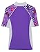 Tuga Girls Seaside S/S Rash Guard (UPF 50+), Violet, 8/10 yrs