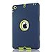 MAKEIT CASE for iPad Mini Case, for iPad Mini 2 3 Case, 3in1 Hybrid Shockproof Case for iPad Mini 1/2/ 3 (Dark Blue/Fluorescent Green)