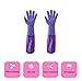 Long Sleeve Rubber Latex Cleaning Gloves Kitchen Dishwashing Gloves,19.7 Inch, 1 Pairs, Purple