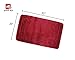 Bathroom Rug Mats Set 3 Piece Toilet Carpet Rugs Includes Contour Mat and Lid Cover, Non Slip Shaggy mat Machine Wash/Dry, Great Plush Mats for Tub Shower (Wine Red 32