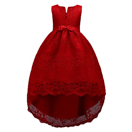 KISSOURBABY Toddler Girl Dresses 3T 4-5T Fall Rose Red for Special Occasion 2T Sleeveless Party Wedding Ball Gown Little Girl Dresses 4T Formal Tutu Dress for Birthday Pageant Cute (Red 110)