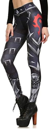 GRACIN Womens 3D Printed Cosplay Leggings, Workout Gothic Stretch Pants M/L Various Designs