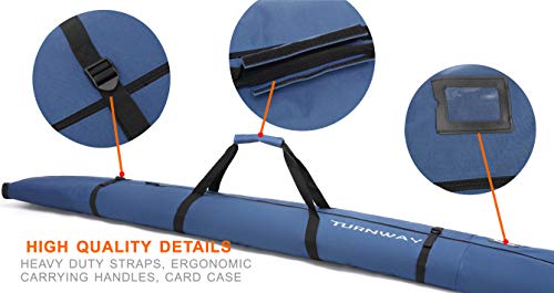 TurnWay Ski/Snowboard Bag | Store & Transport Skis Up to 215 cm, Poles & Extras | Waterproof - for Men, Women and Youth (Blue) - Thumbnail 2