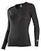 ColdPruf Women's Performance Single Layer Long Sleeve Crew Neck Top, Black, Large