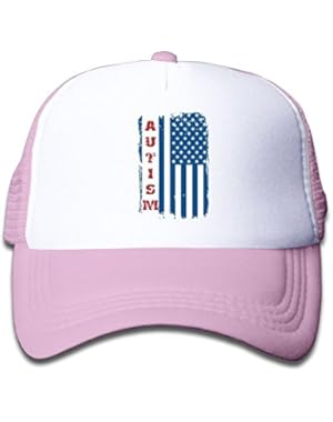 Autism Awareness American Flag Baby-Boy Fashion Flat Hat Adjustable Baseball Caps