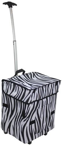 Smart Cart, Zebra  Rolling Multipurpose Collapsible Basket Cart Scrapbooking