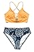 CUPSHE Women's High Waisted Two Piece Floral Strappy Self Back Tie Bikini Set