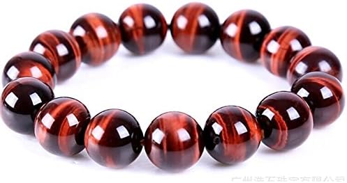 Natural 5a Grade Red Tiger's Eye Round Gem Beads Genuine Semi Precious Gemstones Bead Stretch Bracelet Hand Made Beads Bracelet with Bag Pack