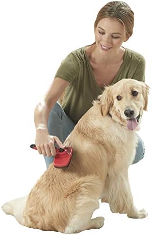 Franklin Pet Supply Shed-Master Dog Grooming Brush – Short Hair – De-Shedding Dogs – Reduce Shedding – Self-Cleaning